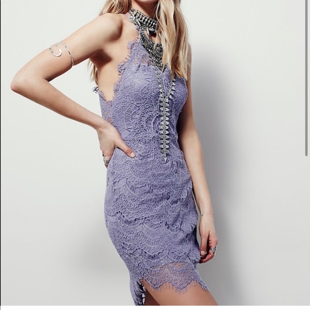 Free people eyelash lace she’s got it slip dress - Picture 2 of 7